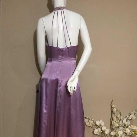 Gorgeous Designer Purple Beaded Embroidered Open Back Any Occasion Gown - Picture 7 of 11